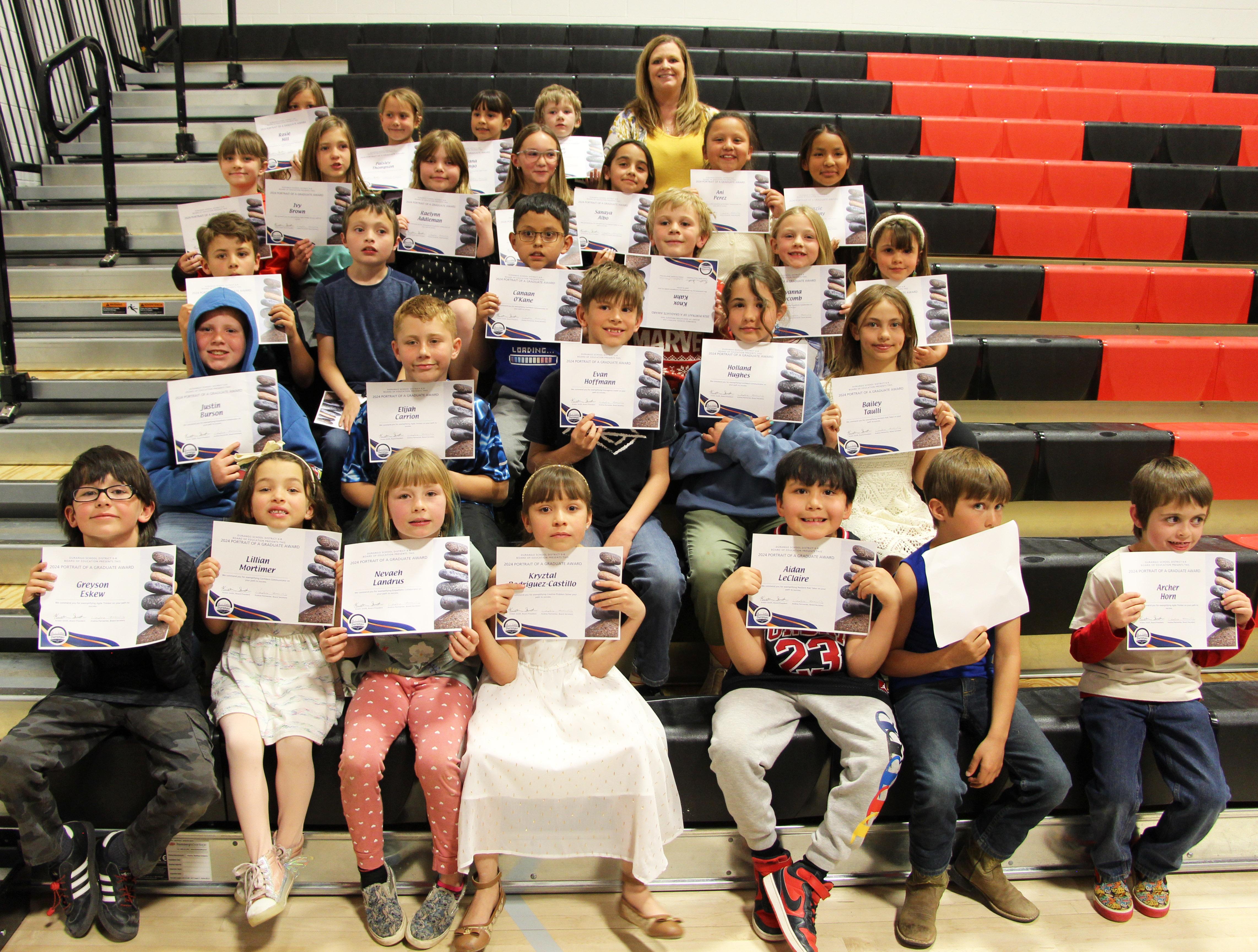 Florida Mesa Elementary  Student Award recipients 