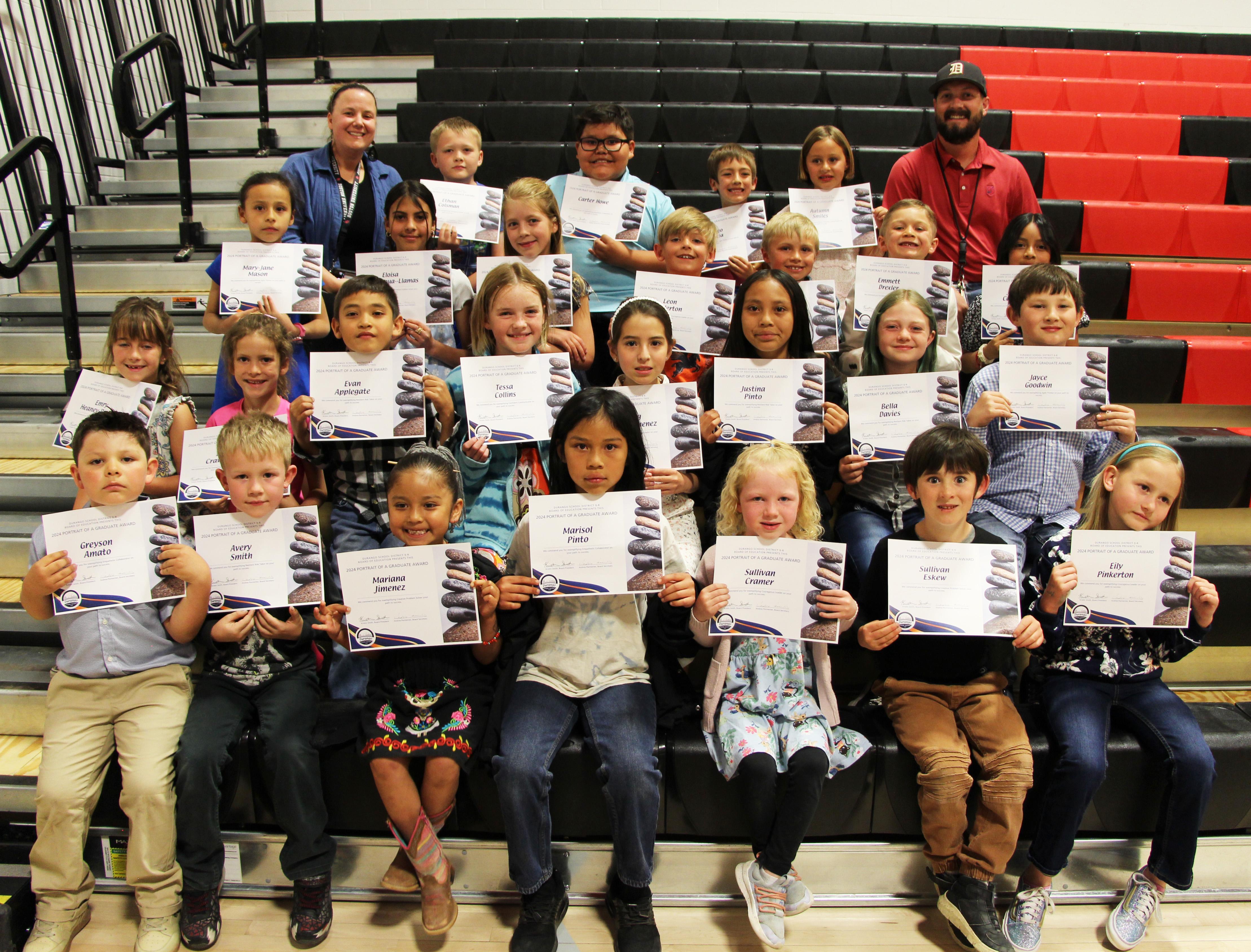 Needham Elementary School Student Award recipients 