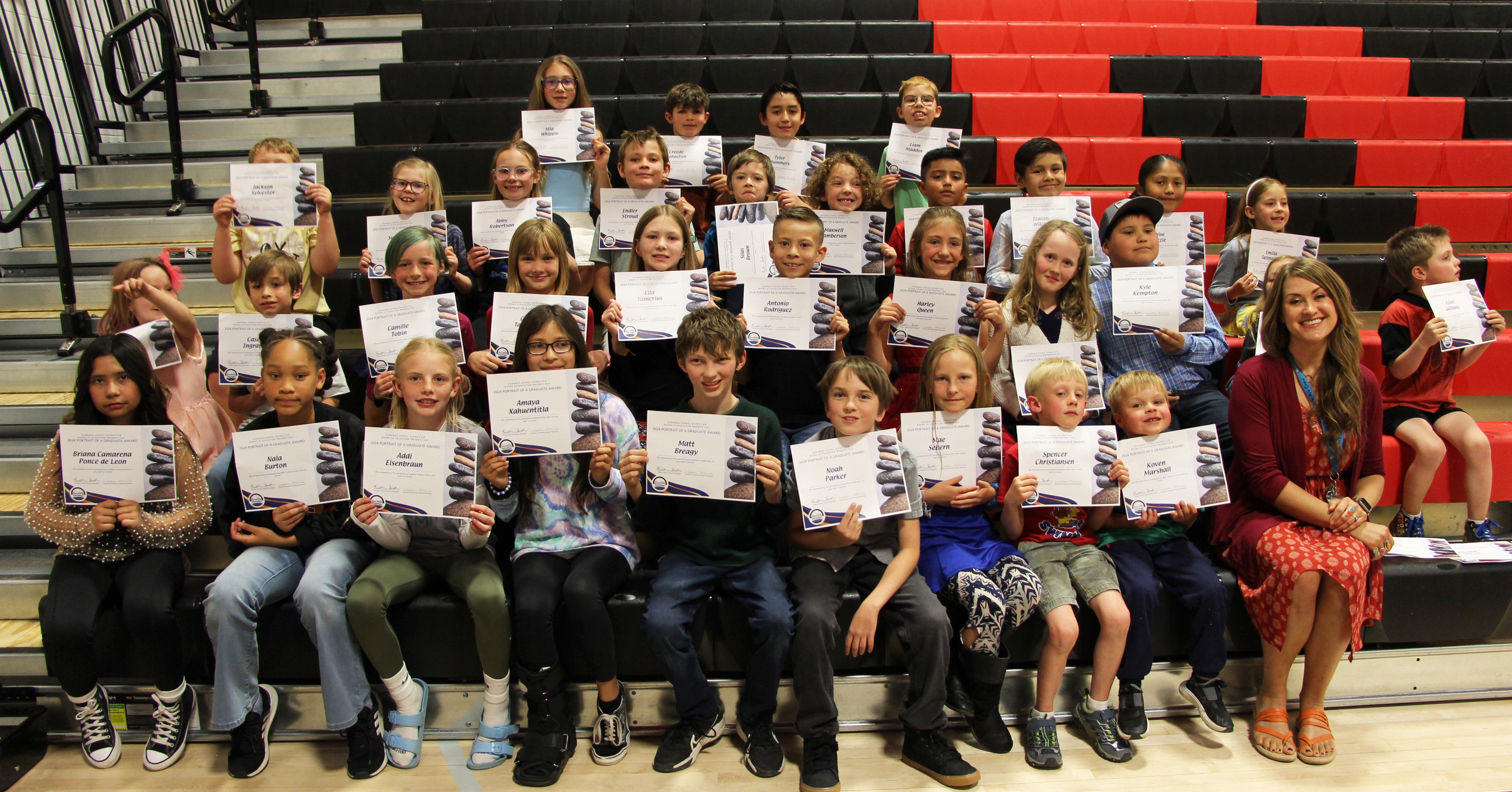 Park Elementary School Student Award recipients 