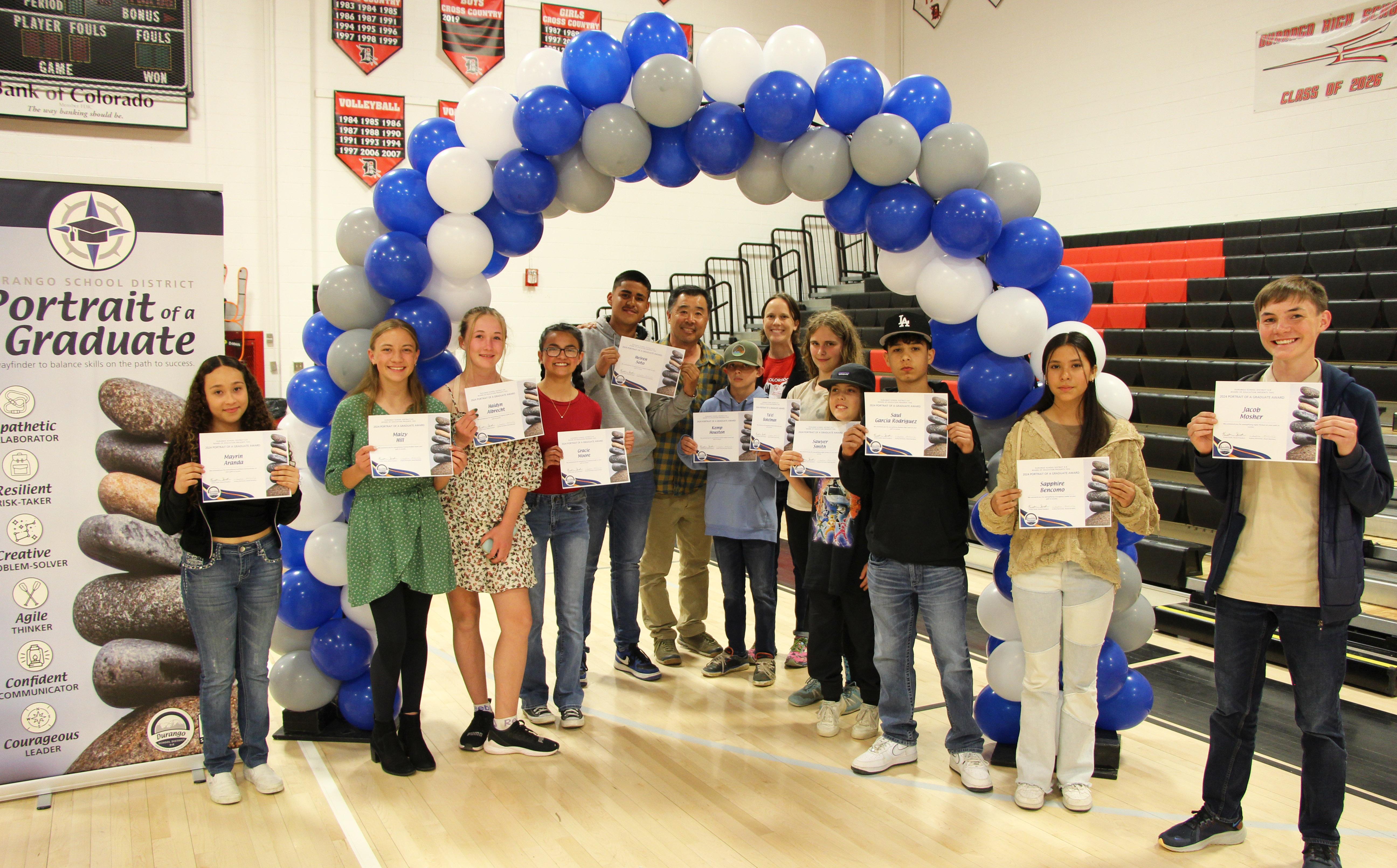 Escalante Middle School Student Award recipients 