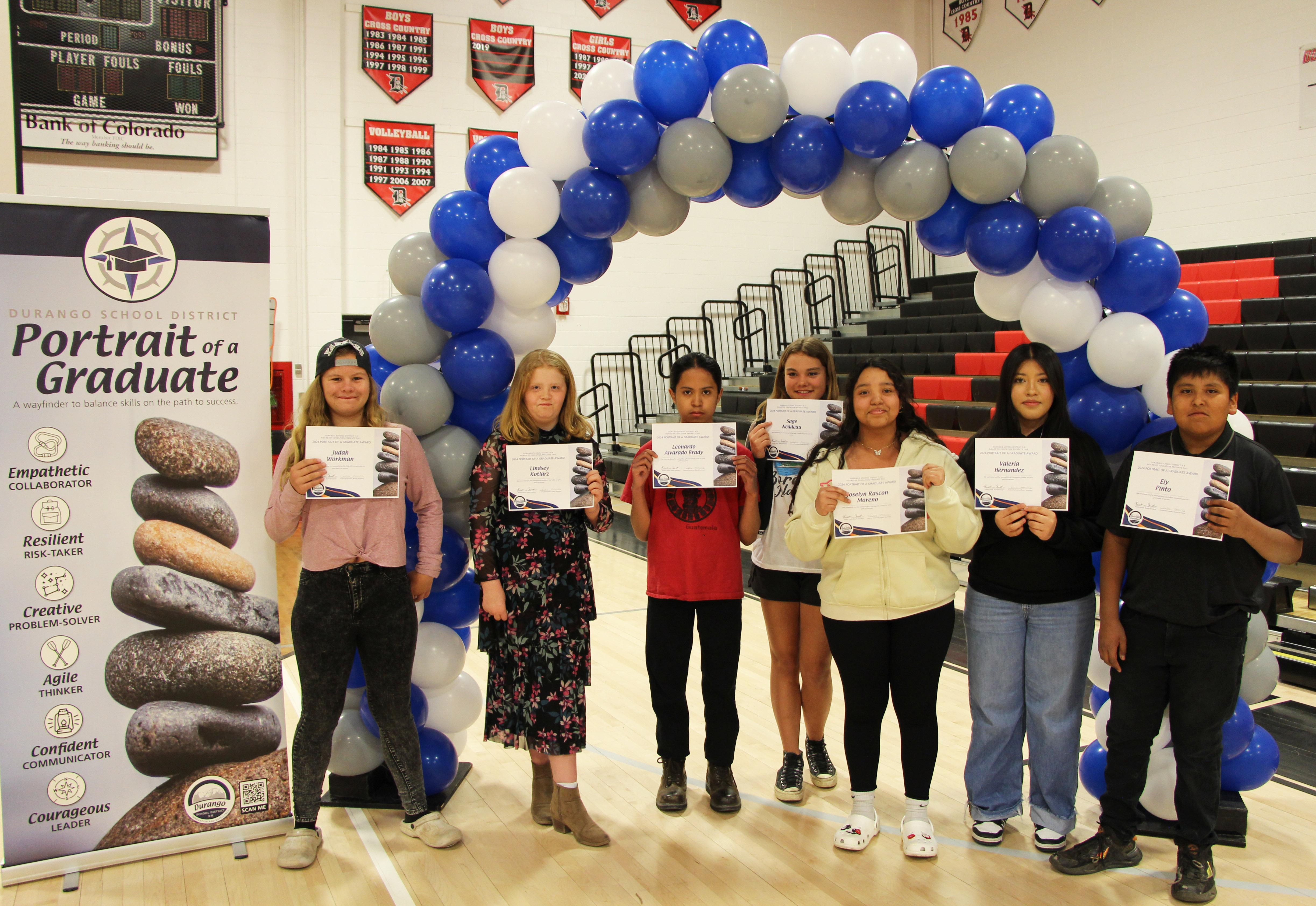 MIller Middle School Student Award recipients